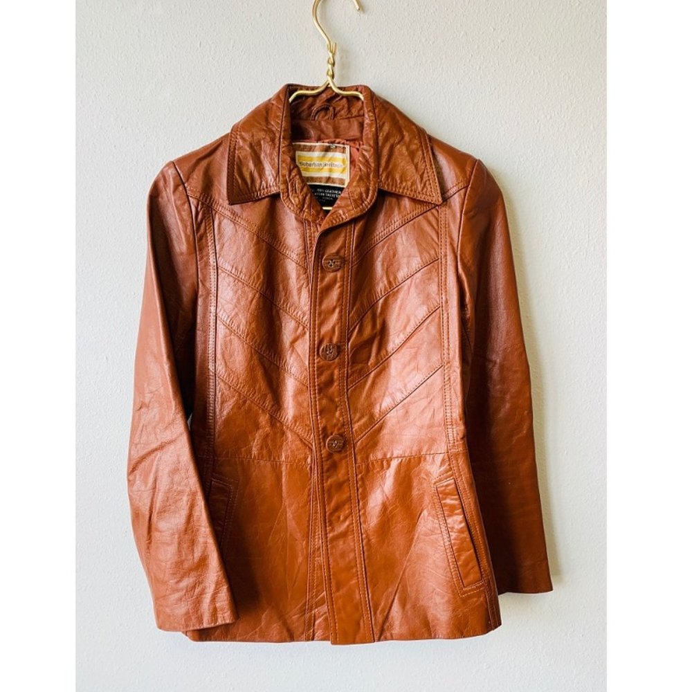 Vintage Cognac Leather Jacket